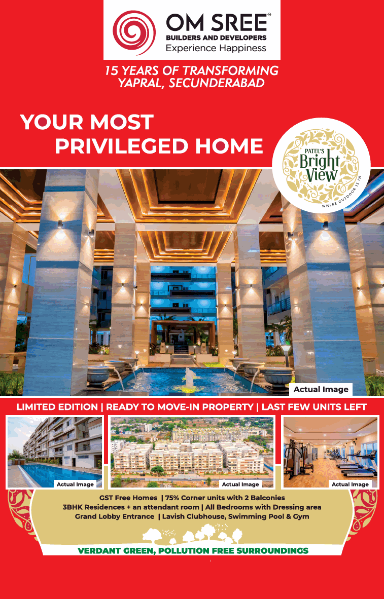 Book your most privileged home at Om Patel's Bright View, Hyderabad Update